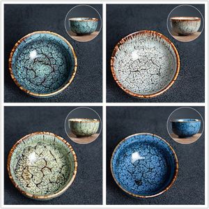 4 Stks/partij Chinese Oven Change Keramiek Theekopje Prachtige Handgemaakte Vintage Enkele Kopje Thee Kom Master Cup Theewaar Accessoires