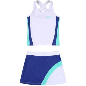 Kids Workout Sport Pak Dragen Mouwloze Meisjes Tennis Shirt Skort Sets Meisjes Badminton Kleding Kinderen Kinderen Sportkleding Kleding