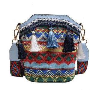 Mode Vrouwen Kwastje Schoudertas Etnische Borduurwerk Spiegel Hippie Sling Crossbody Bag