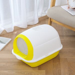 Volledig Afgesloten Grote Kattenbak Met Deur Huisdier Kitten Wc Uitwerpselen Training Zand Kattenbak Dierbenodigdheden Kitty ondersteek