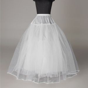Vrouwen Bridal 3 Hoop A-lijn Vloer-Lengte Volledige Slip Petticoat Baljurk Twee-Layer Elastische Taille Trouwjurk crinoline Onderrok