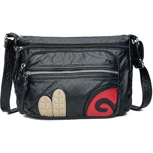 Leisure Solid Messenger Bag Vrouwen Grote Capaciteit Pu Lederen Multi-Pocket Schouder Crossbody Handtas Voor Reizen Bolsas