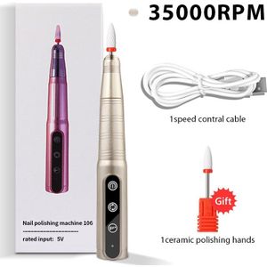Elektrische Nail Boor 35000 Rpm Manicure Set Draagbare Draadloze Efile Voor Acryl Oplaadbare Nail Boor Freesmachine Voor Salon