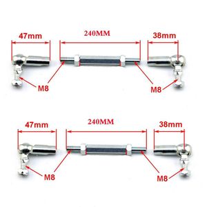 2 pce 100MM-240MM M8 Steering Tie Rod kit Ball Joint For 2 Stroke Electric Mini Kids ATV Go Kart Buggy Scooter Parts