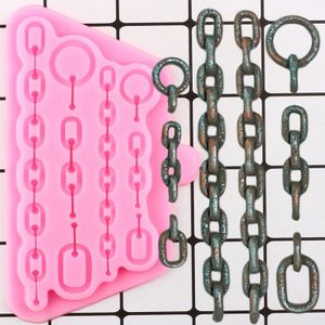Kettingen Cake Grens Siliconen Mal Diy Cupcake Topper Fondant Cake Decorating Gereedschap Snoep Polymeer Klei Chocolade Gumpaste Mallen