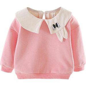 Winter Fleece Baby Meisjes Sweatshirt Comfort Soft Lange Mouwen Persoonlijkheid Pop Kraag Dot Warm Koreaanse Mooie Kleding