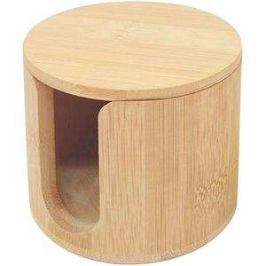Opbergdoos Voor Make-Up Remover Katoen Pads Ronde Opbergdoos Container Cosmetische Make-Up Wattenschijfje Organizer Hout Container