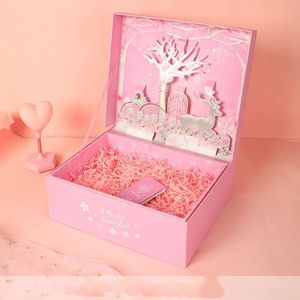 Driedimensionale box ins wind netto rood met hand high-end verjaardag verpakking lege doos creatieve geschenkdoos bruiloft decor