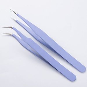 Roestvrijstalen Rechte + Gebogen Elleboog Nail Art Acryl Gel Steentjes Picking Tool Nipper Gem Decor Wimper Diy Nail Pincet