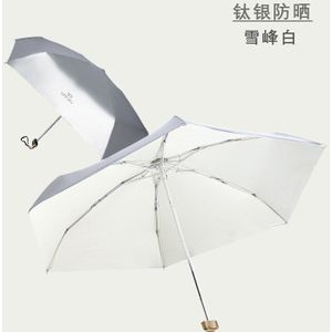 Titanium Zilver Platte Vijf Fold Paraplu Voor Zowel Regen En Zon Paraplu Regen Vrouwen Kleine Paraplu