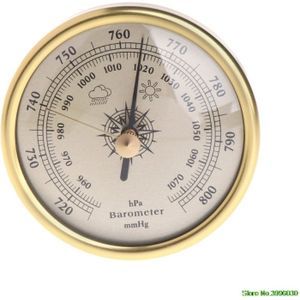 72mm Muur Opknoping Barometer 1070hPa Goud Kleur Ronde Dial Air Weerstation
