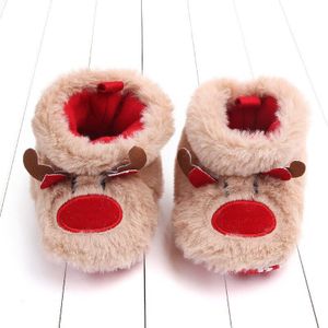 Baby Kerst Schoenen Meisjes Jongens Snowboots Zachte Zool Antislip Crib Schoenen Winter Warme Gezellige Strik Crib Schoenen