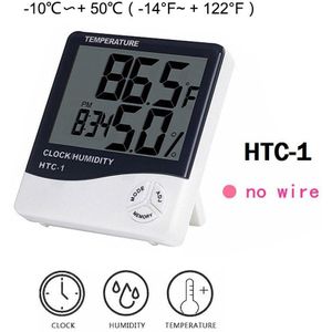 Lcd Elektronische Digitale Temperatuur Vochtigheid Meter Indoor Multifunctionele Thermometer Hygrometer Weerstation Klok HTC-1 HTC-2