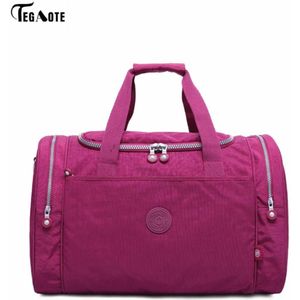 TEGAOTE heren Waterdichte Reistas Grote Capaciteit Reis Tas Vrouwen Nylon Bagage Duffle Handtassen Unisex