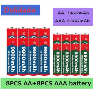 Aa + Aaa Batterij 1.5V Aa Batterij 9800 Mah 1.5V Aaa 8800 Mah Alkaline1.5V Oplaadbare Batterij voor Klok Speelgoed Camera Batterij