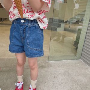 Meisjes Denim Shorts Zomer 2022 Kinderen Koreaanse Casual Kleding Mode Jongens Pocket Broek