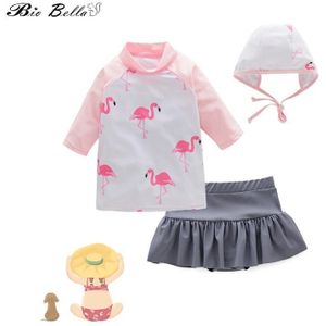 Meisje Kinderen Zwemmen Baden Badmode Casual Flamingo Siamese Nauwsluitende Badpak Prinses Kids Baby Kleding Pak