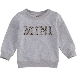 Infant Kids Baby Jongen Meisje Lange Mouw Trui, Brief Print Ronde Hals Effen Kleur Trui, winter Warm Top Voor Kinderen