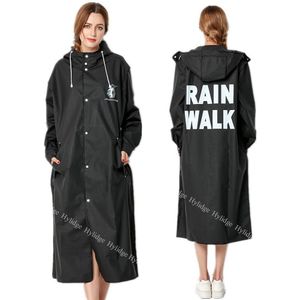 Klassieke Zwarte Hooded Vrouwen Regenjas Waterdichte Poncho Outdoor Fiets Regenkleding Vrouwen Regen Jas Ondoordringbare Jas Met Kap
