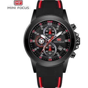 MINI FOCUS Leger Horloges Mannen Siliconen Band Chronograaf Quartz Horloge Luxe Sport Horloge Top Brand Relogios Masculino 0287