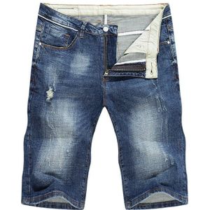 Kstun Zomer Mannen Denim Shorts Mode Slim Fit Stretch Katoen Blauw Gewassen Ripped Jeans Man Kleding