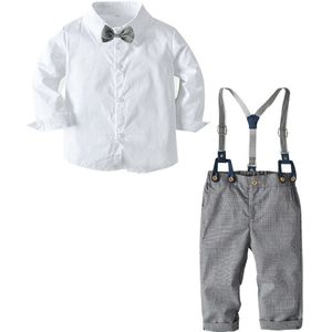 Baby Pak Kinderkleding Suits 2 Stks/set Kids Baby Jongens Pak Solid Shirt + Broek Voor Jongens Voor formele Party 1-4 Leeftijd