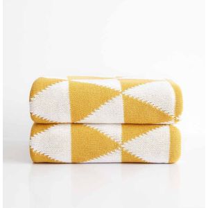 Draad Deken Geel Grijs Wit Geometrische Sofa Cover Gooien Deken Sprei Voor Bed Sofa Thuis Textiel 3 Size Gebreide Deken