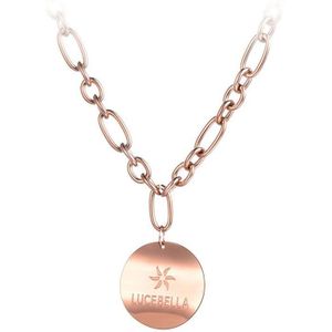 Lokaer Titanium Rvs Ronde Tag Hanger Kettingen Sieraden Rose Gouden Ketting & Link Choker Ketting Voor Vrouwen Meisje N19084