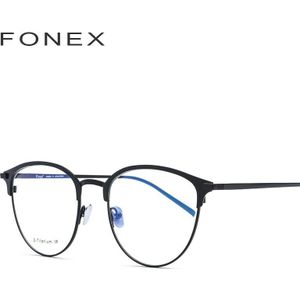 FONEX Pure B Titanium Brilmontuur Mannen Ronde Recept Brillen Bijziendheid Optische Brillen Brillen met Keramiek Neus Pad