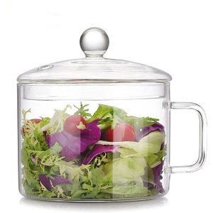 1300Ml Soeppan Transparante Glas Kookplaat Salade Instant Noodle Kom Handgemaakte Koken Gereedschap Keuken Benodigdheden
