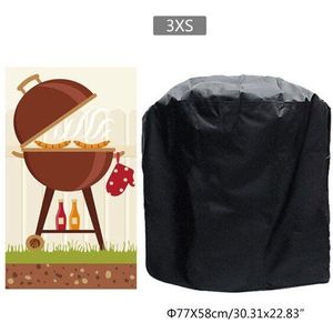 Zwarte Bbq Cover Outdoor Stof Waterdichte Weber Zware Grill Cover Regen Beschermende Outdoor Barbecue Cover Ronde Bbq Grill