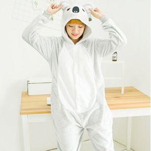 Kigurumi Koala Lange Mouwen Hooded Onesie Flanel Warm Kigurumi Voor Volwassenen Hele Onepiece Animal Pyjama Combinaison Pyjama Volwassen
