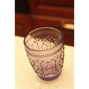 NEWYEARNEW 1 stuk Kleurrijke Vintage Glas Relief Melk Cup Mok Mode Verjaardag Huwelijksgeschenken Badkamer Tuimelaars Tand Wassen Cup