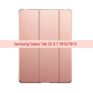 Qijun Tablet Case Voor Samusng Galaxy Tab S2 9.7 Inch SM-T810 SM-T815 T813 T819 Funda Pc Back Pu Lederen Smart cover Auto Sleep