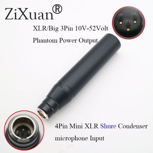 TA4F 3Pin/4Pin Mini XLR naar 3Pin Mannelijke XLR voor akg Shure Condensator Microfoon Fantoomvoeding 48V Adapter