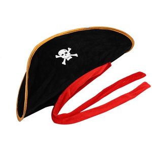 Jurk Kostuum Hoed Halloween Piraat Cap Hat Fancy Toegang Captain Mannen Dressing Cosplay Vrouwen Party Piraat Hoed Zwart