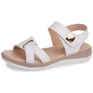 Vrouwen Sandalen Platform Hak Leer Haak Lus Sapato Feminino Metalen Zachte Comfortabele Wig Schoenen Dames Casual Sandalen