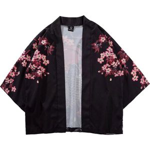 38 # Zomer Japanse Vijf Point Mouwen Kimono Heren En Dames Mantel Jacke Top Blouse Gewaad Kimomo Chinese Stijl Vest kimono