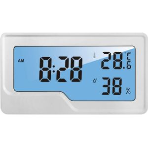 Fashionhygrometer Thermometer Digitale Temperatuur Tijd Klok Lcd Rekstrookje Sensor Vochtigheid Meter
