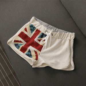 vrouwen Zomer Wit UK Vlag Shorts Vrouwen Casual Katoen Korte Hoge Waisted Verenigde Koninkrijk Vlag Vrouwelijke Skinny Shorts