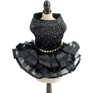 Stijlvolle Lace Hond Rok Comfortabele Modieuze Hond Tutu Dress Pet Kostuum Zomer Jurk Voor Puppy Hond (Zwart-Size xl)