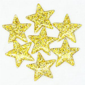 10 stks 36mm Gouden Kleur Resin Shining Confetti Ster Cabochon | Hars Ster Scrapbooking Embellishments | Hair Bow Center accessoires