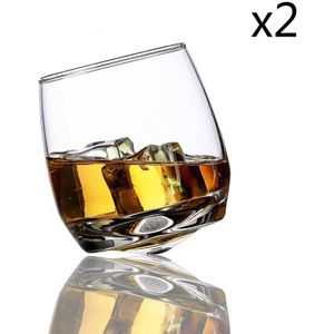 Tumbler Gyrate Wine Glasses Scotch Whisky Rock Glass For Bar Office Household Beer Jack Whiskey Crystal Cup