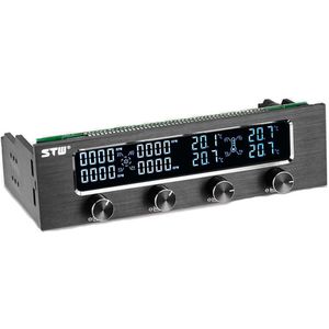 Sunshine-tipway STW Multifunctionele PC CPU 4 Kanaals Fan Controller Speed Control Richter LCD Koeling Voorpaneel