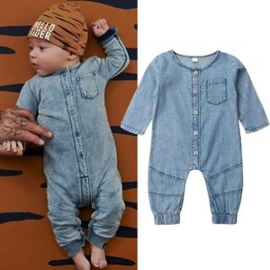 Kids Baby Meisje Jongen Kleding Denim Romper Jumpsuit Herfst Outfits