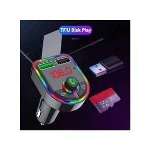 Omgevingslicht Bluetooth 5.0 Fm-zender Auto MP3 Speler Draadloze Handsfre Bluetooth Wireless Car Kit