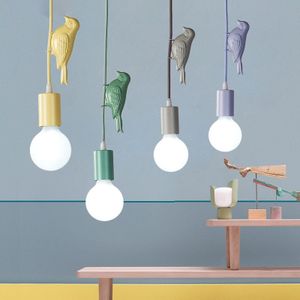 Moderne Multicolor LED Hanglampen Creatieve Bitterkoekje Kind Kamer Vogels Opknoping Lamp Slaapkamer Licht Kinderkamer Eenvoudige Hanglamp