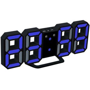 24/12 Uur Display Horloge Alarm Led Digitale Klok Muur Opknoping 3D Tafel Klok Kalender Temperatuur Display Helderheid Verstelbare