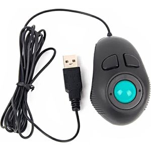 Draagbare Finger Handheld 4D Usb Aangedreven Mini Trackball Muis (Zwart)