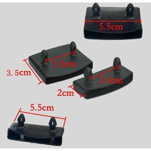 20Pcs Plastic Vierkante Vervanging Sofa Bed Slat Centre End Caps Houders Zwart Binnenmaat 9Mm X 53Mm 55Mm 62Mm